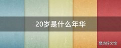 20岁是什么年华