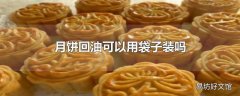 月饼回油可以用袋子装吗