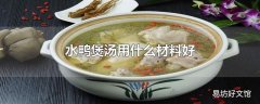 水鸭煲汤用什么材料好