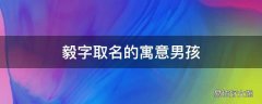 毅字取名的寓意男孩