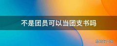 不是团员可以当团支书吗