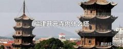 福建开元寺内什么塔