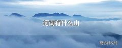 河南有什么山