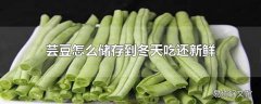 芸豆怎么储存到冬天吃还新鲜