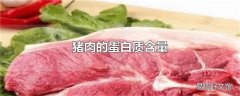 猪肉的蛋白质含量