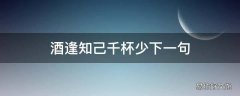 酒逢知己千杯少下一句