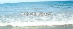 为什么海水是咸的?