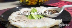 煮白肉一般煮几分钟