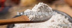 玉米淀粉可以用什么代替