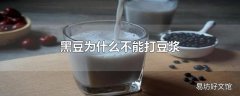 黑豆为什么不能打豆浆