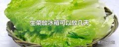 生菜放冰箱可以放几天