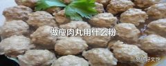 做瘦肉丸用什么粉