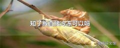 知了猴直接冷冻可以吗