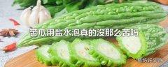 苦瓜用盐水泡真的没那么苦吗