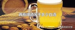 两瓶啤酒等于多少白酒