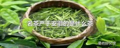 名茶产于安徽的是什么茶