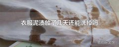 衣服泥渍放了几天还能洗掉吗