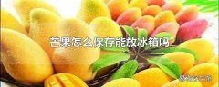 芒果怎么保存能放冰箱吗