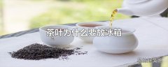 茶叶为什么要放冰箱