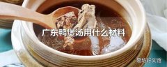 广东鸭煲汤用什么材料