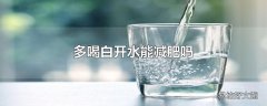 多喝白开水能减肥吗