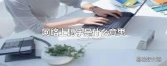 网络上码字是什么意思