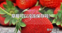 草莓可以冷冻保存吗？ 草莓要怎么样保存