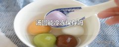 汤圆能冷冻保存吗