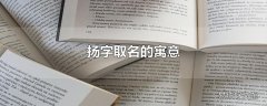 扬字取名的寓意